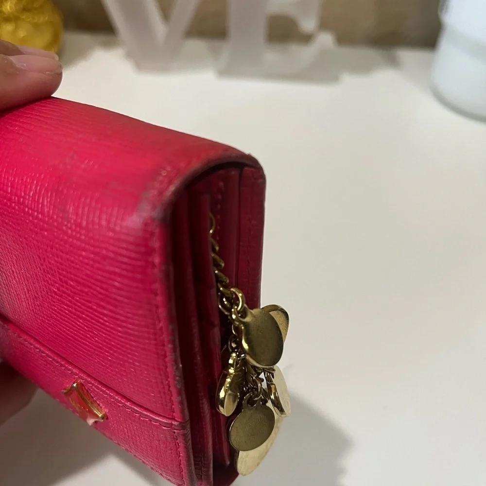 MCM DARK PINK LONG TRIFOLD WALLET